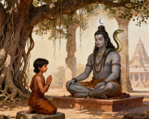 Markandeya Praying to Shiva