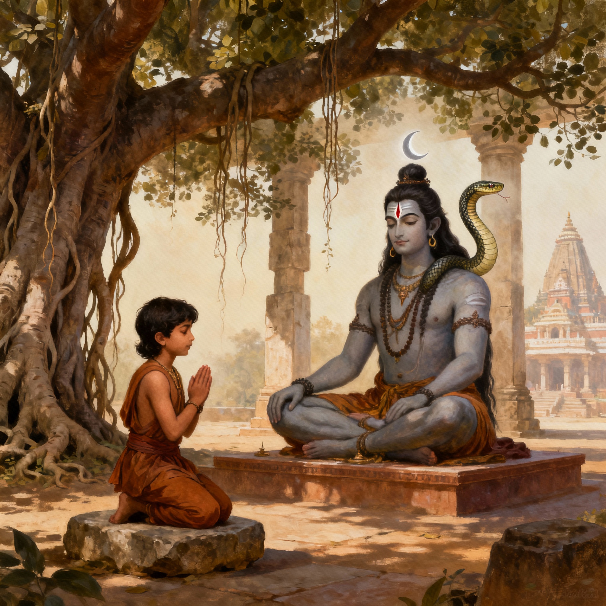 Markandeya Praying to Shiva