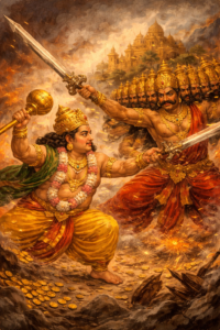 Ilibila's son fighting his half brother, Ravana