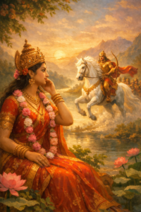 Lakshmi, Cala, enamoured by Ucchaisravas