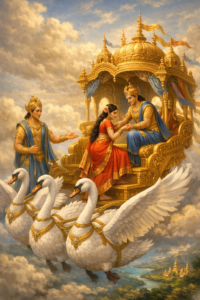 Lilavati going to Vishnuloka