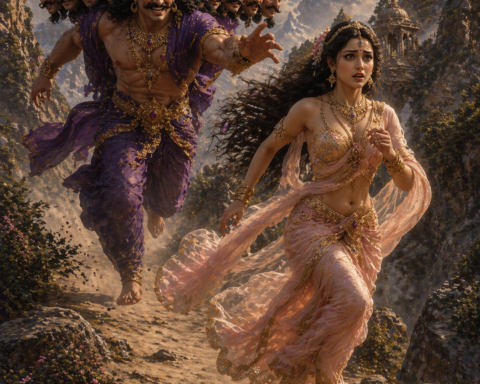 Ravana Chases Rambha