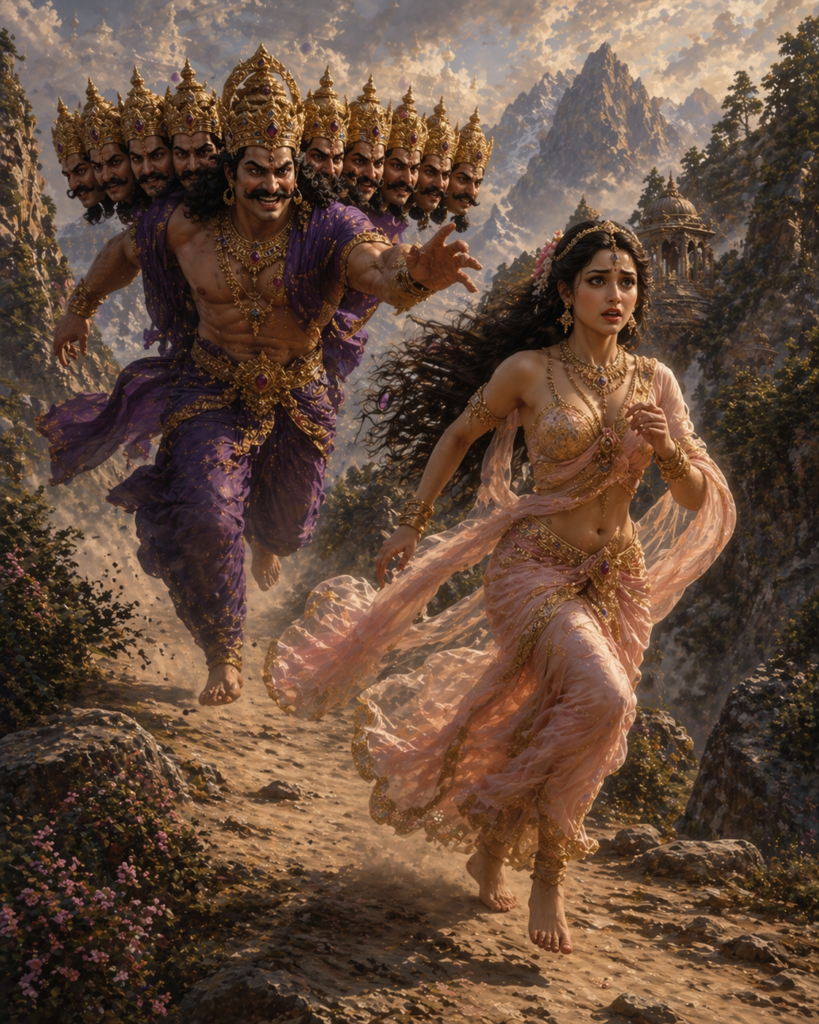 Ravana Chases Rambha