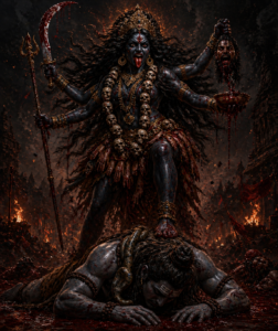 Maa kali and shiva
