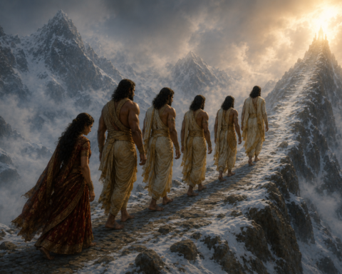 Pandavas Draupadi Leave for Swargarohini