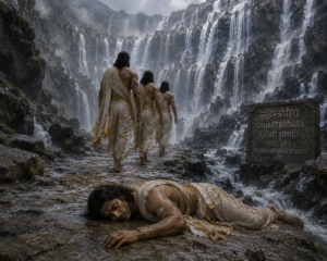 Sahadeva falls on the way to Swargarohini