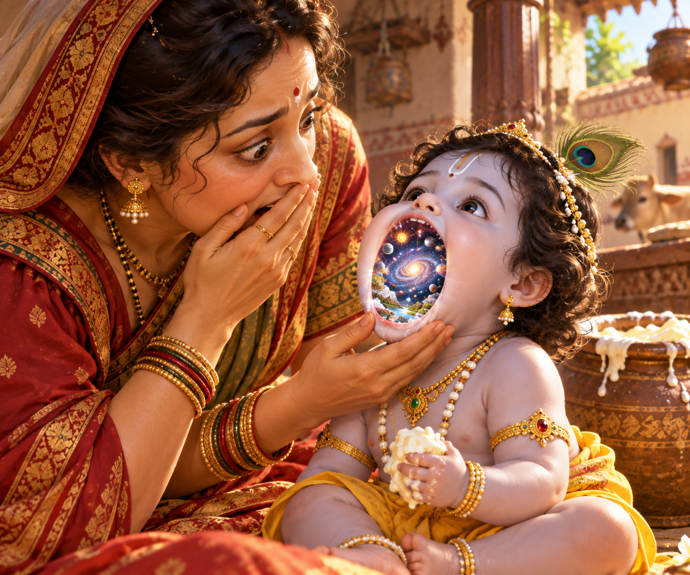 Yashodha, Kanha, and the Cosmos